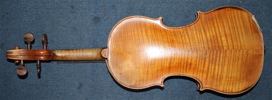 An 18th century violin, attributed to Nathaniel Cross of London, c.1740, 23.5in.